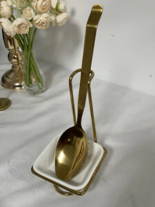 Gold Serving Spoon Set with Stand Square (Copy)